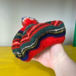 Striped Multicolor 100% Wool Royal Stewart Beret